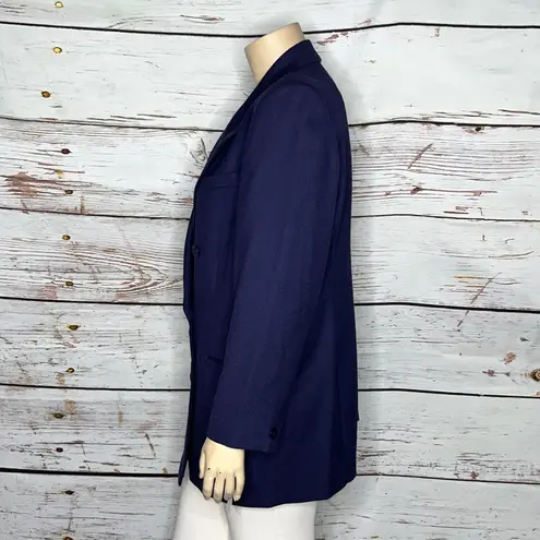 Rena Rowan for Saville NWT Size 18W Navy Blue Worsted Wool Classic Blazer Jacket