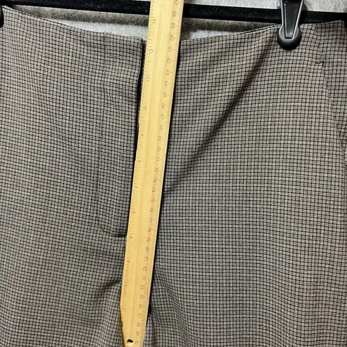 House Of Harlow 1960 Dress Pants 8 Wide Leg Trousers Brown Micro Check Slacks