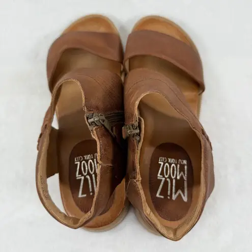 Miz Mooz New York City Cece Leather Brown Zip Back Gladiator Sandals Sz 41 US 10