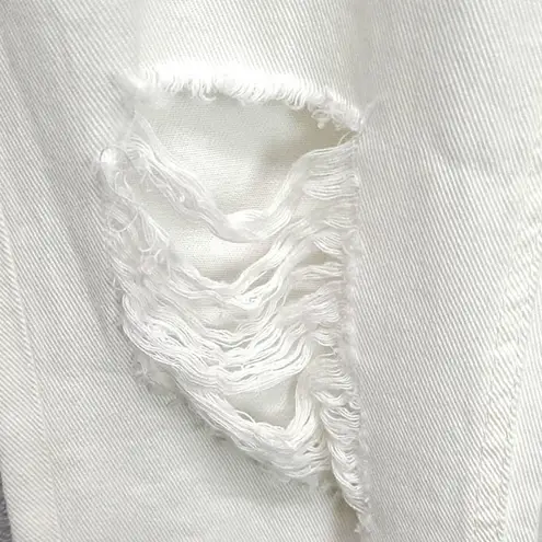 Elan Boyfriend DenimĀ Distressed White Ripped JeansāSizeāSmall