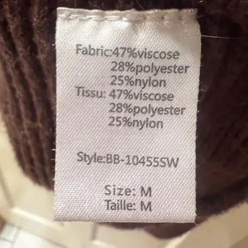 Revel brown mock turtle neck with cross over front Size M - Image 9