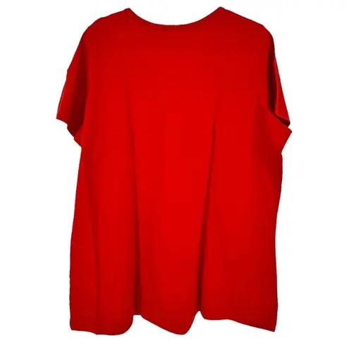 Woman Within Red Soft Cotton Tee Size 18/20