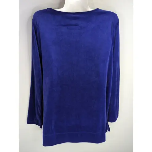 Woman Within Women's Velvet Loungewear Sweatshirts Purple Size 14/16
