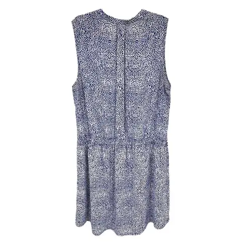 Hilary Radley Women's Tunic Sleeveless Blouson Dress Blue Cheetah Print Size 14