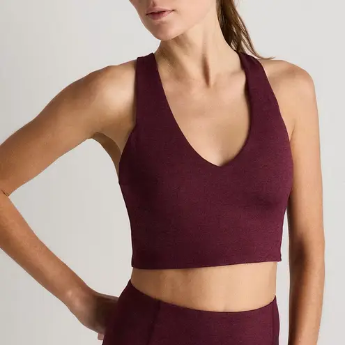 Quince NWT Women's V Neck Burgundy Sports Bra Sz XL