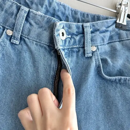 The Ragged Priest High Waist Straight Leg Denim Jeans Relaxed Fit Daisy Print