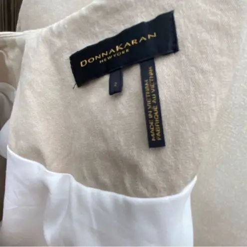 Donna Karan 💜  Women Collarless Split-front Patch Flap Pocket Jacket