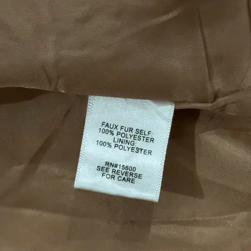 Kate & Sam Camel Teddy CabinCore Coat Chic Cozy Faux Shearling Jacket (Large) Tan