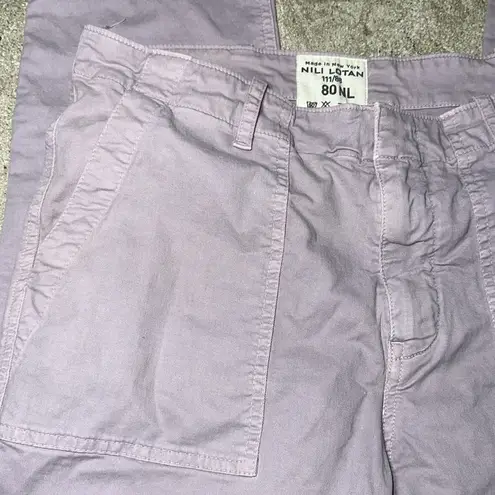 Nili Lotan women’s Jenna lilac Purple Cropped corduroy Military Pants size 6