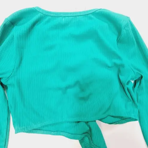 Lovers + Friends  Ludlow Wrap Top in Turquoise XS
