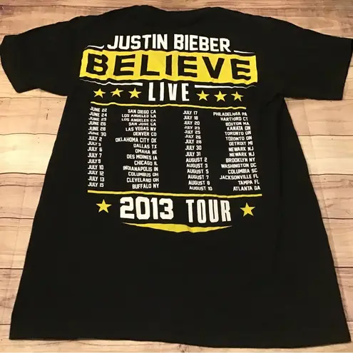 Justin Bieber believe tour 2013 black concert t-shirt