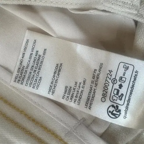 Anthropologie MAEVE Linen Blend Shorts Cream Size 29