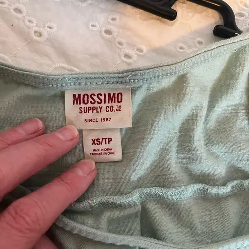 Mossimo Supply Co. Green Asymmetrical Embellished Tank Top Size XS