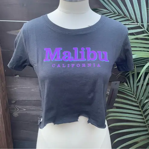 Prince Peter Malibu Crop Top Tee Black Purple Graphic Size Small NWT