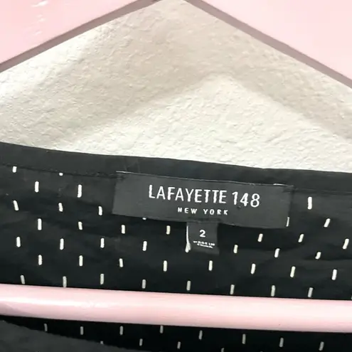 Lafayette 148 NY Caddie Blouse Black Multi Shirt Size 2