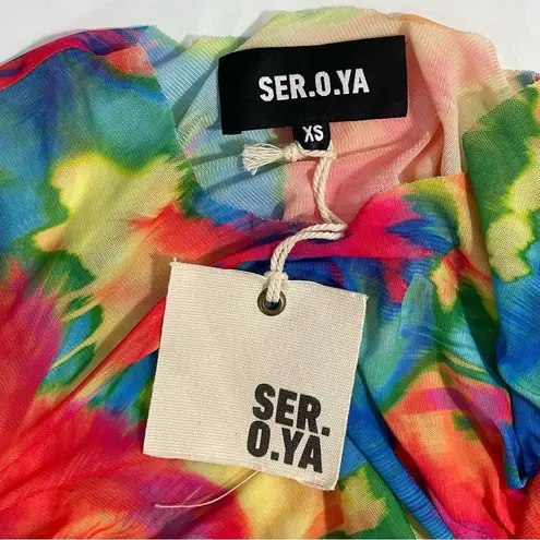 NWT SER.O.YA Janey Multicolor Top Size XS Abstract Palm SER. O. YA Pink
