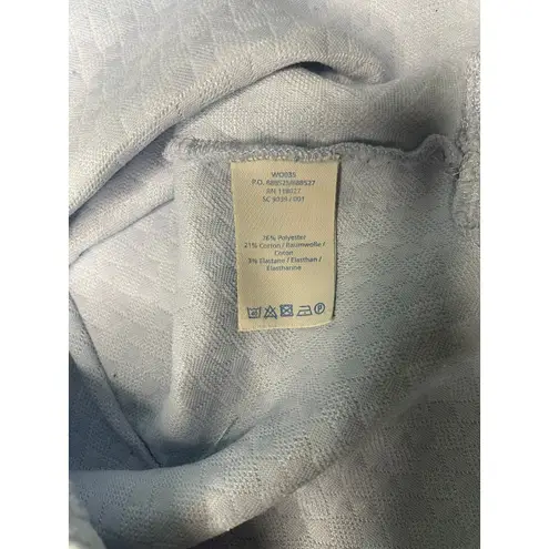 Boden Textured Knit Top Short Sleeve Collared Light Blue, Size 6 Blue