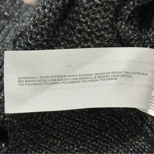 Intropia Anthropologie Women’s M Black Merino Wool Surplice Faux Wrap Sweater Size M