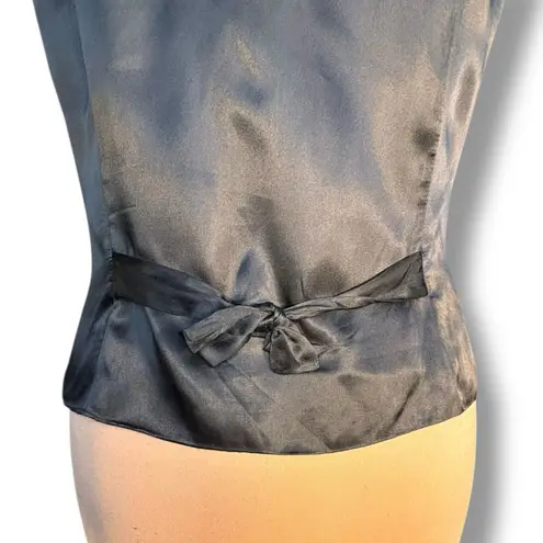 Vintage 80s Moda International Baroque Tapestry Vest Medium Adjustable Back Black