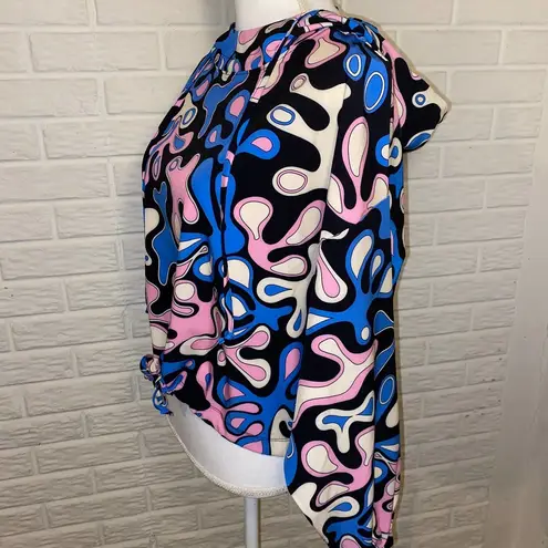 Splash Year of Ours Abstract Print Tennis Hooded Activewear Pullover, Size XS