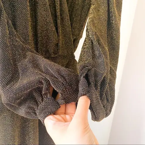 PatBO Metallic Wrap Dress 6 Brown