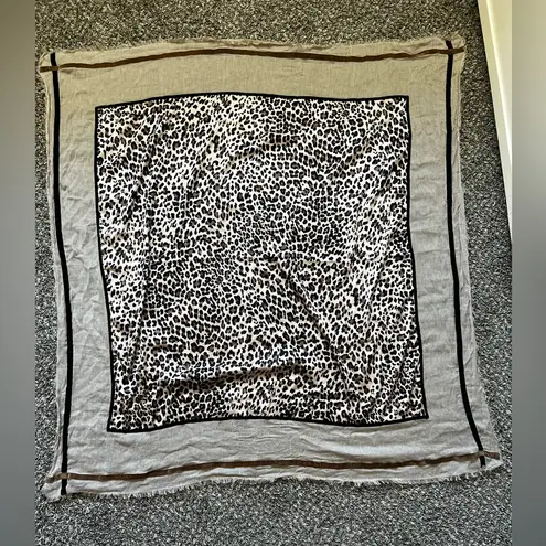 Marella Women’s Leopard Square Neckerchief Scarf Tan