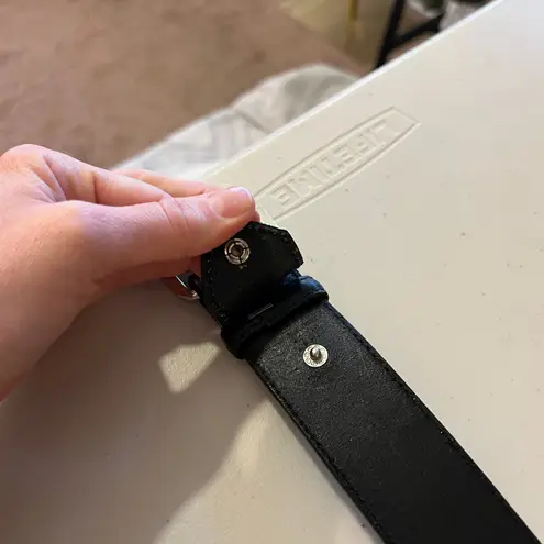 Silver Creek USA Made Floral Tooled Black Genuine Leather Silver Belt Size Large