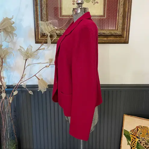 J. Jill Red Wool Blend Textured Blazer – Size Medium 💚🎀