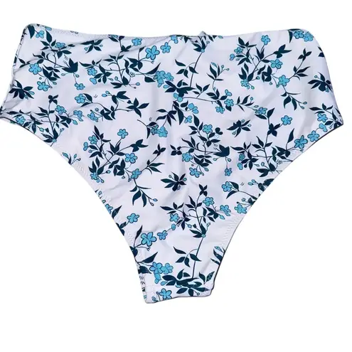 Beachsissi Women's Floral Hipster Bikini Bottom White Size M