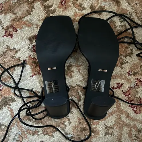 Princess Polly Billini Page Black Ankle Wrap Lace Up Square Toe Heels 10 - Image 7