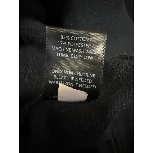 Carbon38 Black Long Sleeve Chain Drawstring Hoodie Crop Sweatshirt Sweater Top S