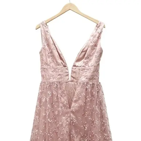 NEW Avery G Dress Dusty Pink Floral Embroidered Tulle Ball Gown Women’s Size 4