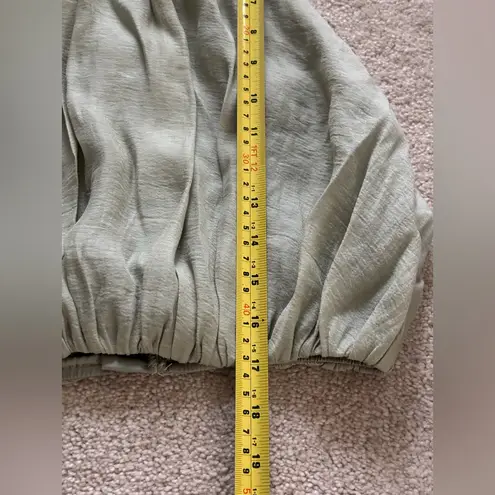 Mable Sage Green Halter Bubble Hem Top