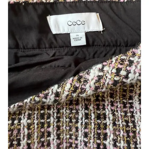 CeCe New Women's Tweed Pleated Mini Skirt Size 14