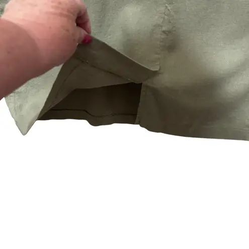 Kathie Lee Collection VTG Y2K Linen Blend Shift Dress XL Sage Green Minimalist