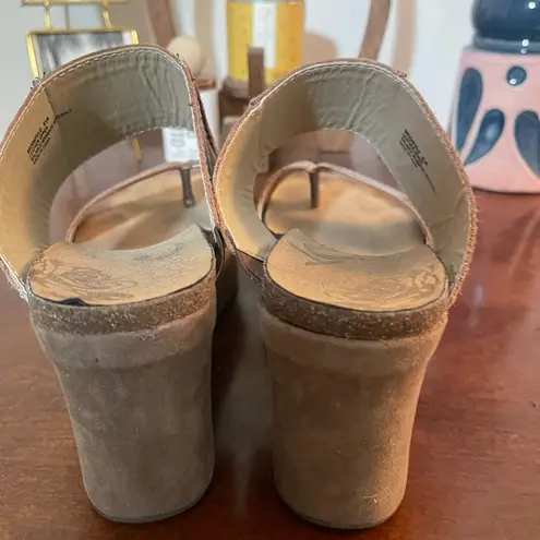 OTBT Women's Brookfield Metallic Leather Wedge Sandals Bohemian Casual 8.5