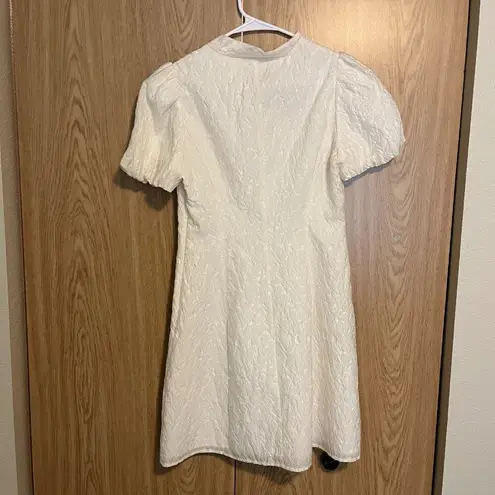 White Mandarin Collar Cheongsam Qipao Mini Dress Size XS