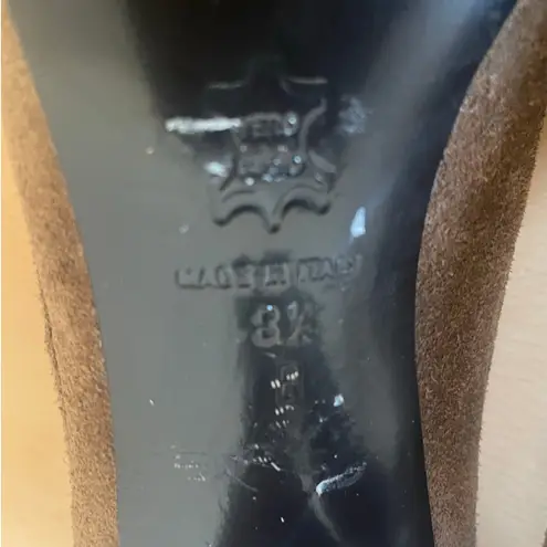 Belle by Sigerson Morrison Chocolate Brown Suede High Heel Loafer Size 8.5