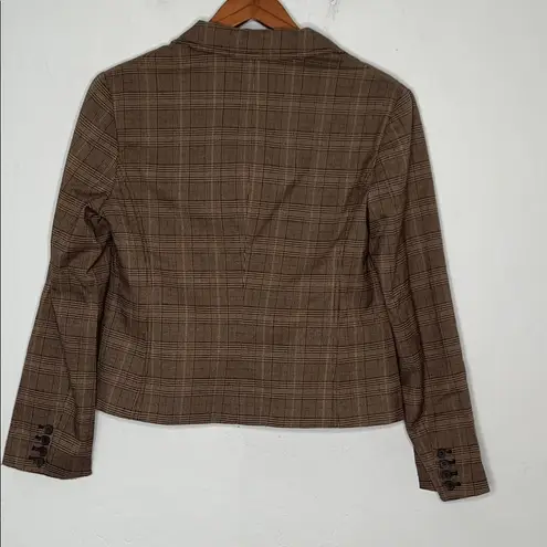 New York & Company Brown Plaid Blazer Pant Suit Set Size 12 / 10