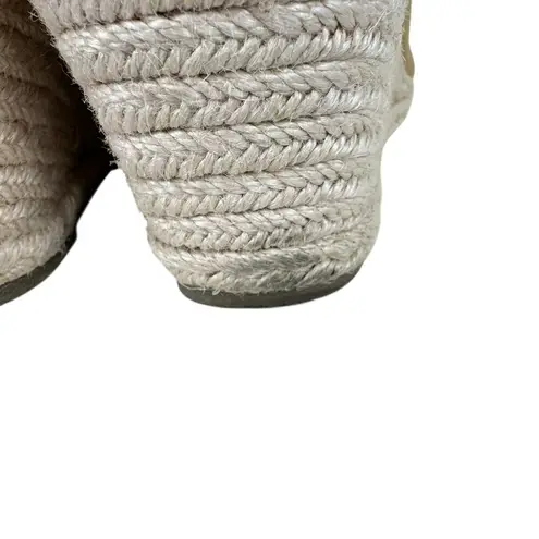 Ruanyu Tan Camel Canvas Espadrille Slip On Wedge Heels Women's Size 7