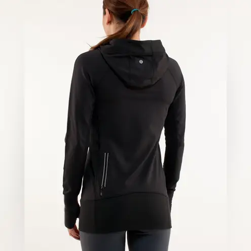 Lululemon  Stay On Course Pullover Black Hoodie. Size 4. Pockets & Ponytail hole