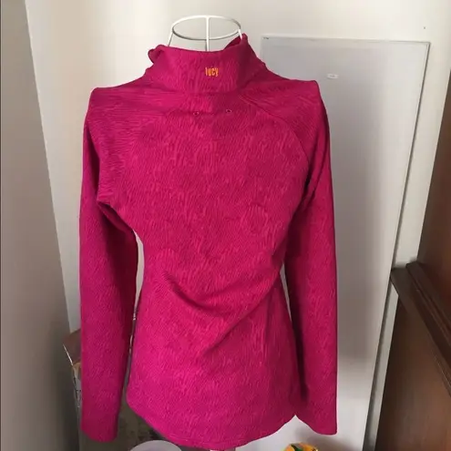 Lucy quarter zip hot pink long sleeve top size S