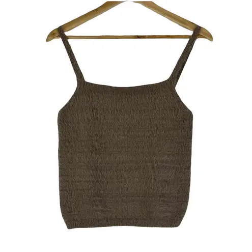 Pink Rose NWT  Fuzzy Knit Tank Top Womens M Brown Cozy Lounge Earthy Soft Girl