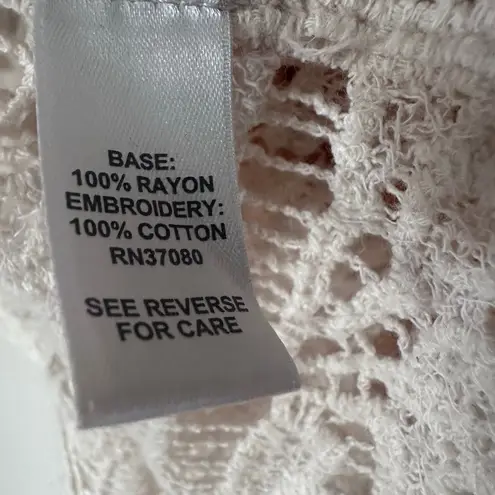 C EST.1946 Women’s Boho Yellow Blouse 3/4 Sleeve Crochet Embroidered SZ 22/24