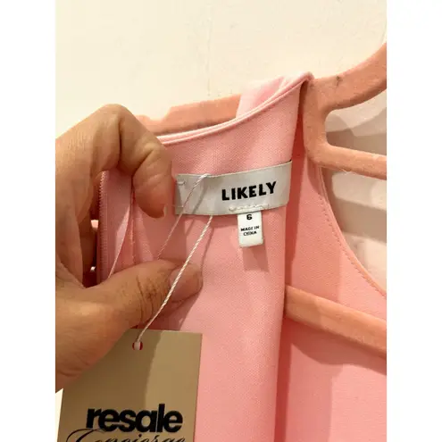 Likely Shayna Draped Overlay Slim Fit Bodycon Dress Rose Shadow Women's Size 6