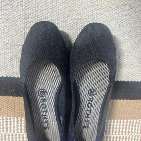 Rothy’s Shoe Women 7 The Flat Round Toe Black Comfort Slip On Knit Ballet Minima