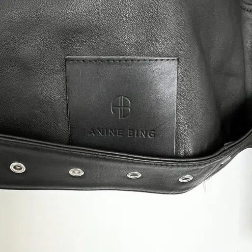 ANINE BING NWT Benjamin Leather Moto Jacket in Black Sz XS