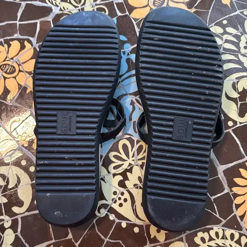 SOUL by NATURALIZER “JANICE” Women’s Leather Flip Flop Sandal Sz: 8.5 Black