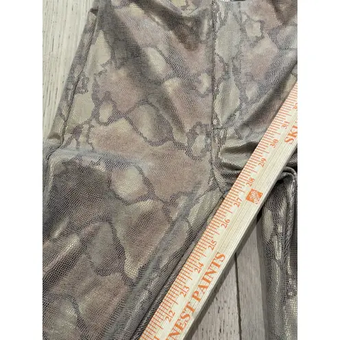 MOTHER High Waisted Seamless Looker Leggings Luxury Python Snake Print Size 26 Brown