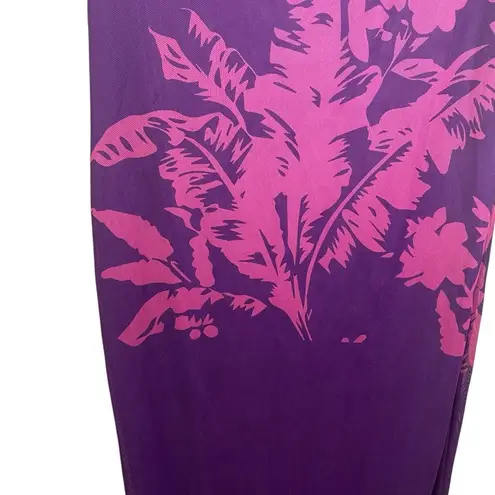 NWOT Finesse Nessa Floral Print Mesh Maxi Dress in Purple/Pink Size M Purple Size M